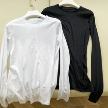 叠穿神器！王牌T 进口chao薄比马棉 毛边裁剪后缝线长袖打底T恤