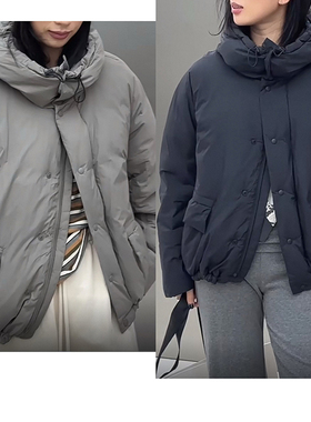 日本风 超轻超软巨保暖 95白鹅绒外套 户外休闲廓形连帽羽绒服女