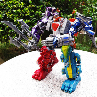 模型儿童玩具 正版 变形恐龙五合体金刚机器人霸王龙翼龙剑龙拼装