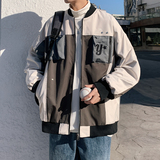 2023秋季新款男士工装立体口袋夹克外套杏色JK036-P85控128，男装夹克，电商B237