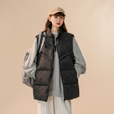 2024冬季中性风新款立领冲锋棉马夹黑色MJ16-P75控108，女装马甲，电商B237