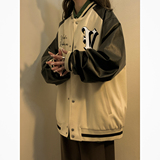2023女模春季新款刺绣630克呢料拼皮夹克男白色JK044-P110控158，男装夹克，电商B237