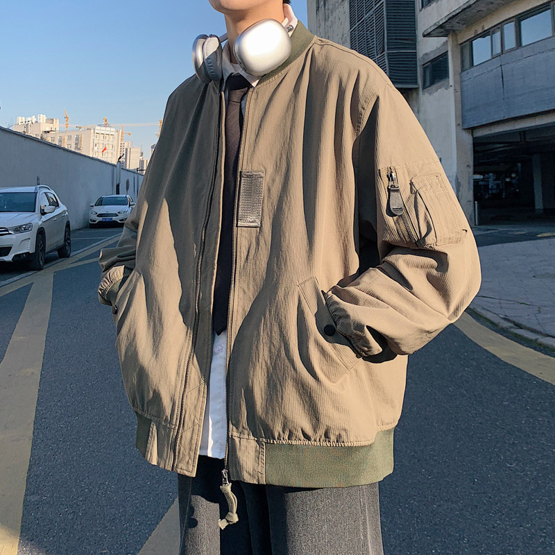 2024春季新款高品质棒球领夹克外套黑JK040-P95控138,男装夹克,电商B237