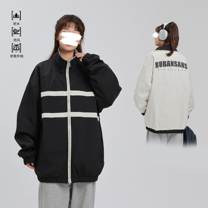 防水两面穿夹克绣花紫色JK049-P88控128现货5000件,男装夹克,电商B237