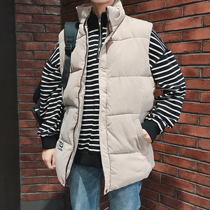 2022港风新款男士韩版宽松纯色马甲 黑色 MJ02-P55控78图片