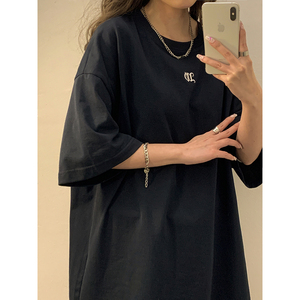 2023女模新款短袖T恤高品质双纱230克刺绣 蓝 TX081-P25 控39图片