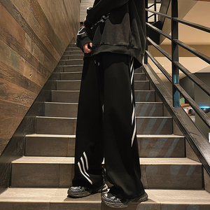 港风春季新款设计感条子卫裤休闲裤 K014-P55 控78 现货,男装休闲裤,电商B237