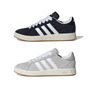 Base 00s 男女同款 Grand 黑白 板鞋 Court 低帮 Adidas 防滑轻便