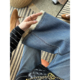 女2026春新小个子宽松九分阔腿直筒裤 洋气拼接 原色高腰牛仔裤
