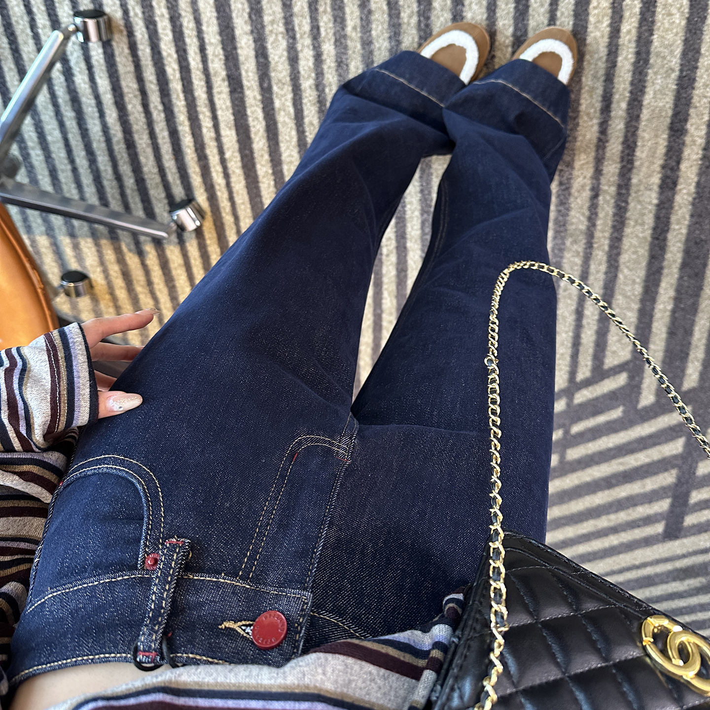 秒变大长腿！~加绒筒喇牛仔裤女