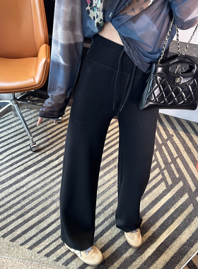 lu系云砂爆瘦裤！莫代尔空气裤显瘦高腰小个子直筒阔腿休闲裤女新