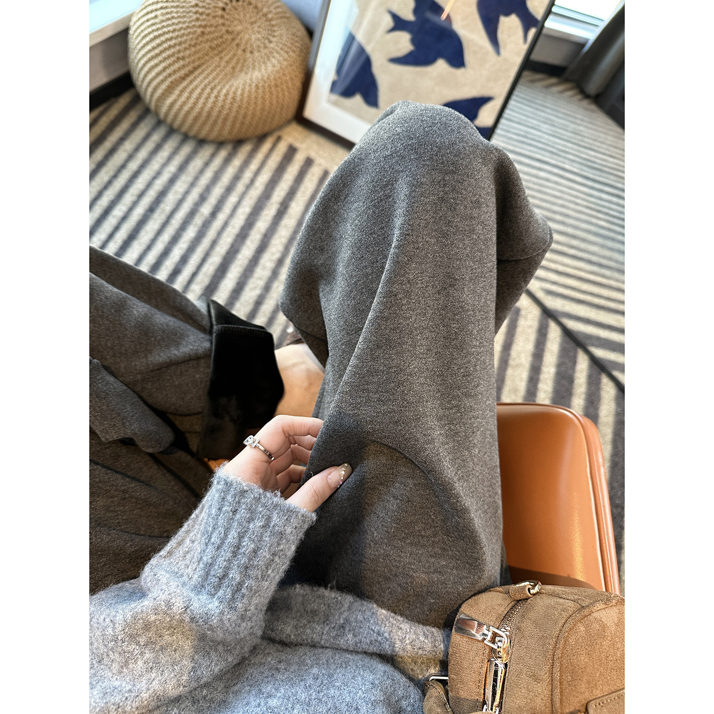 保暖buff！~加厚绒糯米休闲裤女秋冬新款宽松垂感直筒阔腿长裤子,女装/女士精品,休闲裤,淘宝优惠券,粉丝福利购,淘宝优惠卷