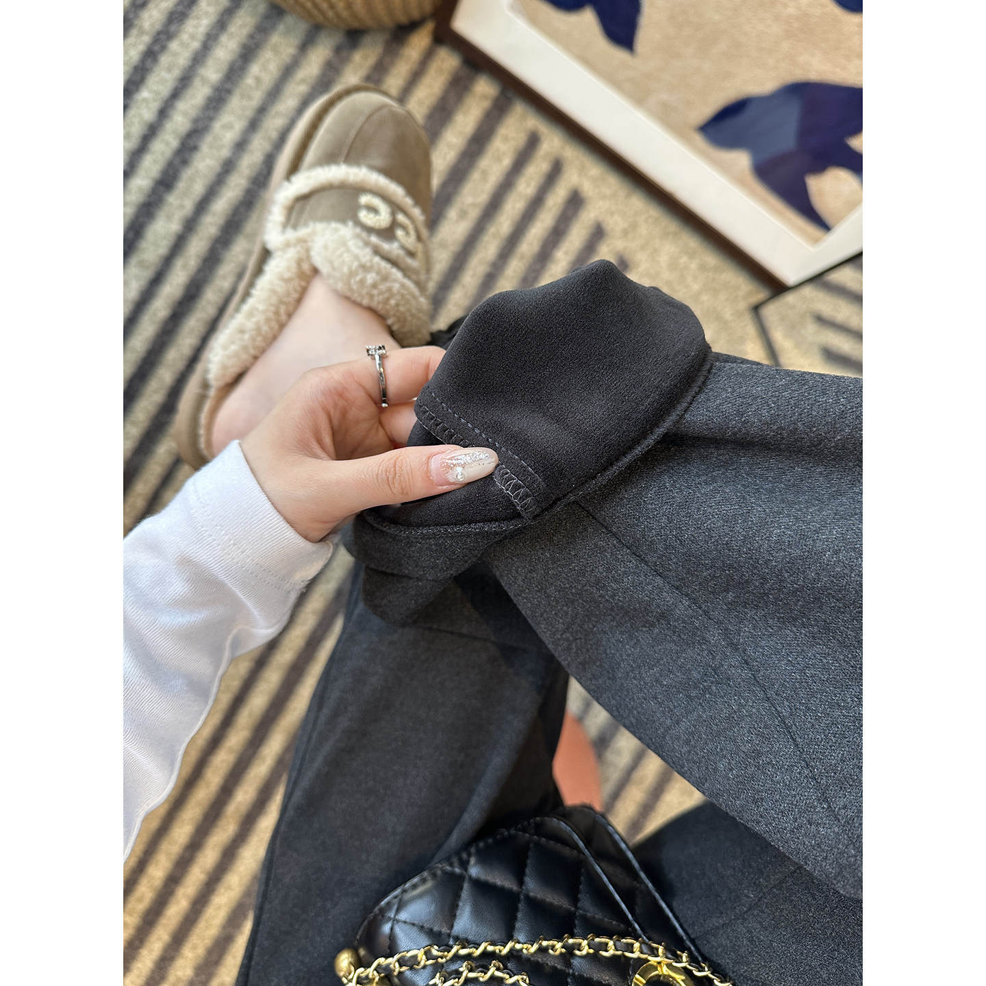 梨型报恩裤！~显瘦保暖羊毛弯刀裤女秋冬加绒加厚宽松阔腿休闲裤,女装/女士精品,休闲裤,淘宝优惠券,粉丝福利购,淘宝优惠卷