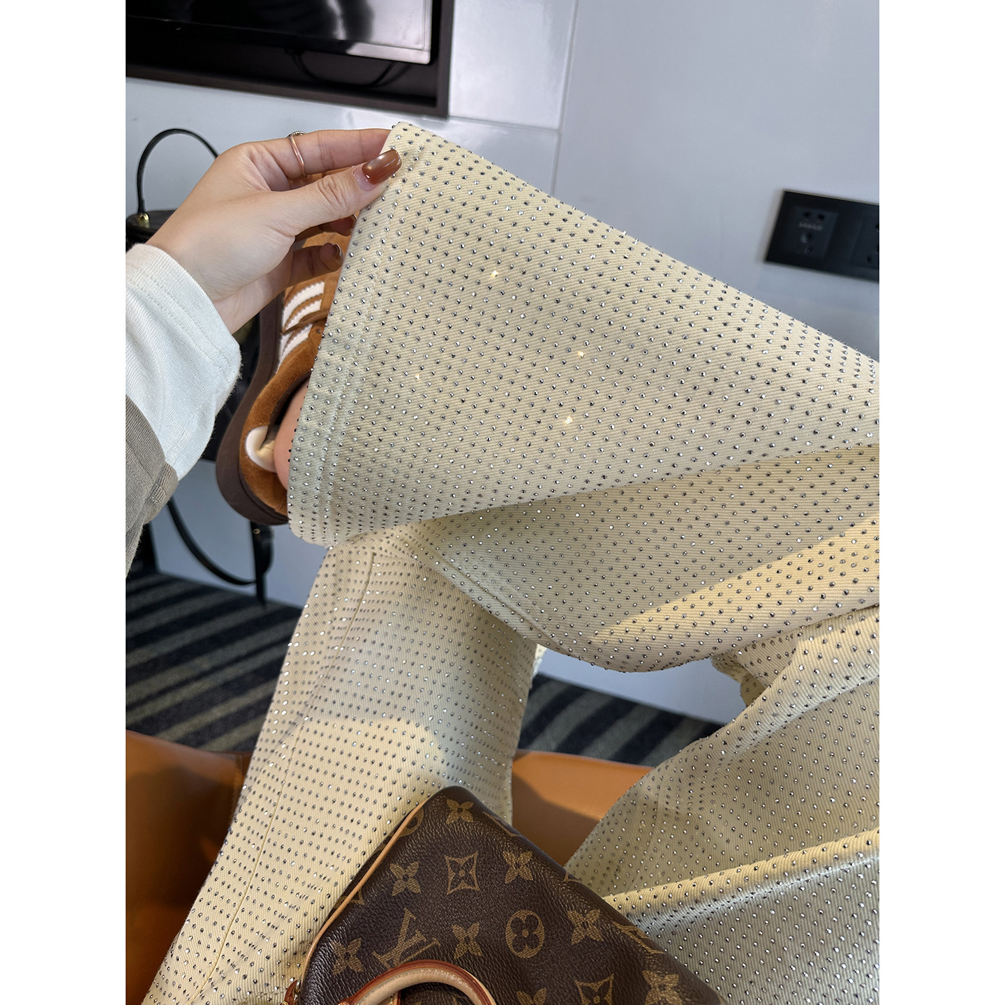 回头率拉满！~爆闪满钻阔腿牛仔裤女2026春新款设计感宽松拖地裤,女装/女士精品,牛仔裤,淘宝优惠券,粉丝福利购,淘宝优惠卷