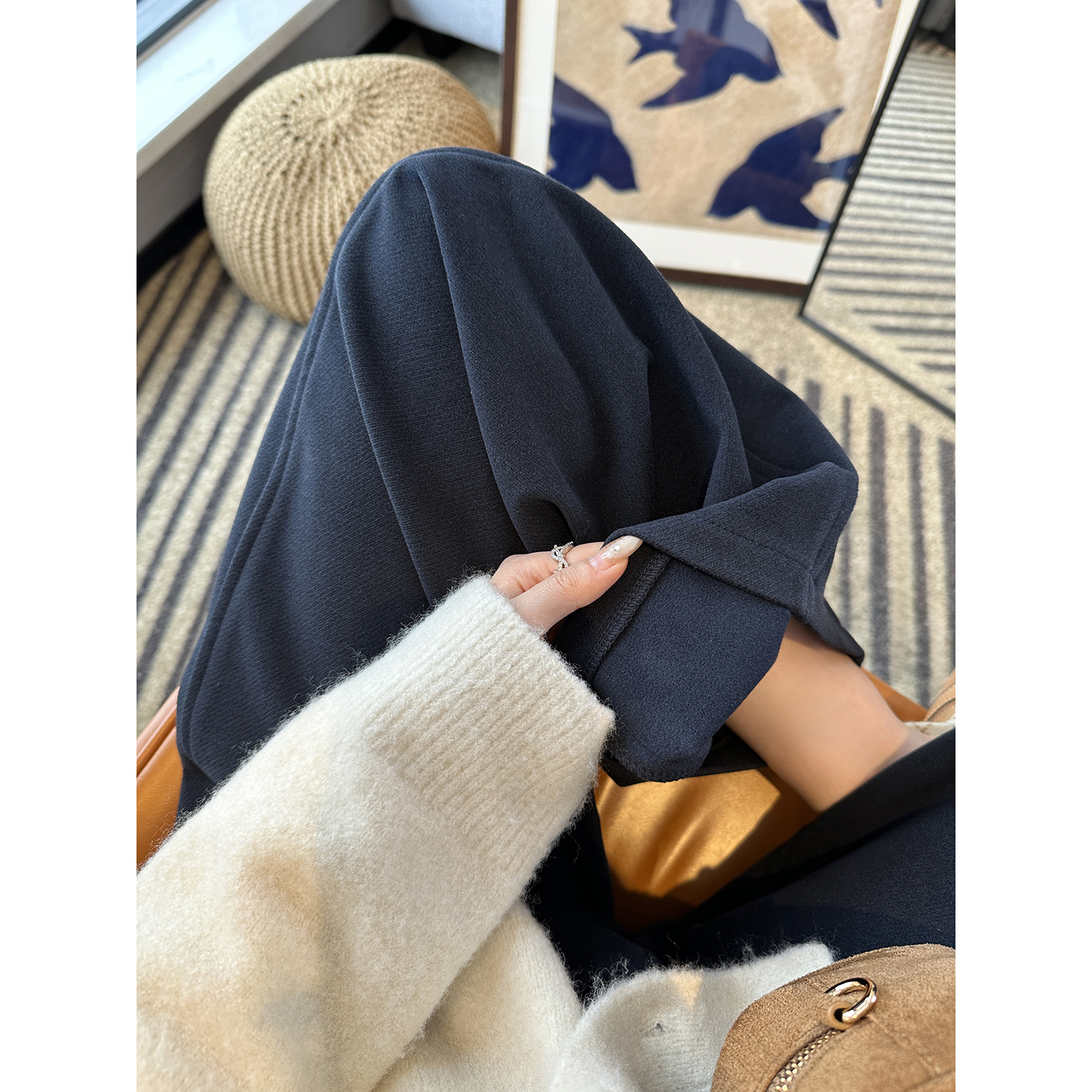 硬核推荐！~羊毛弯刀休闲裤女新