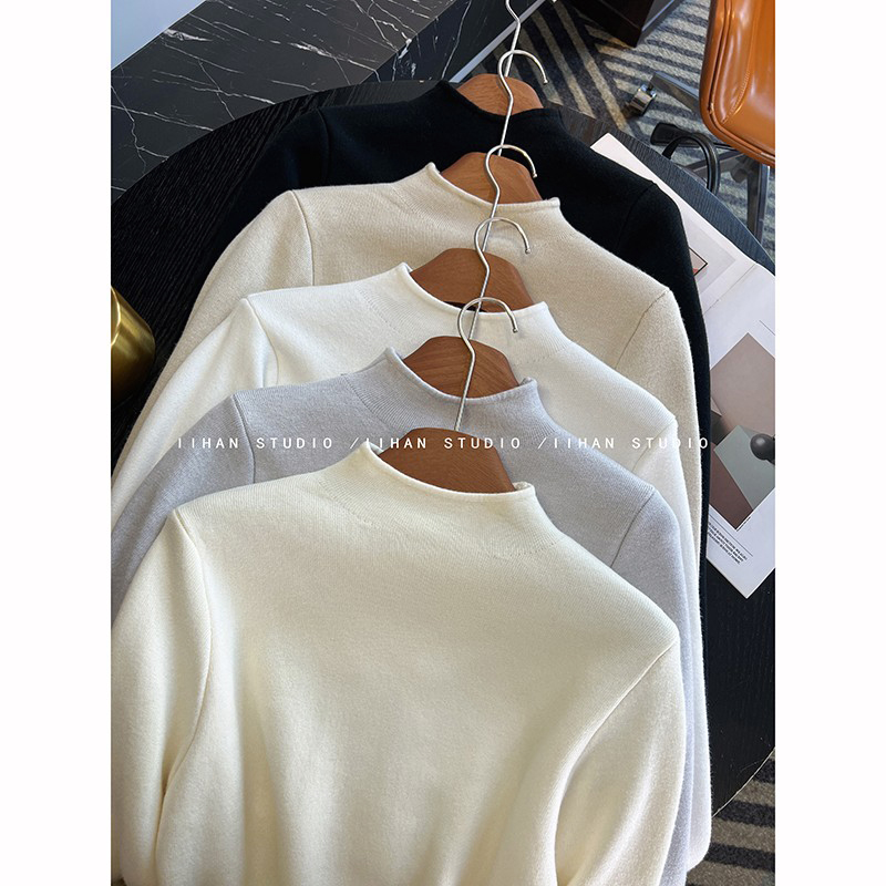 超暖和很厚实！半高领加绒打底衫