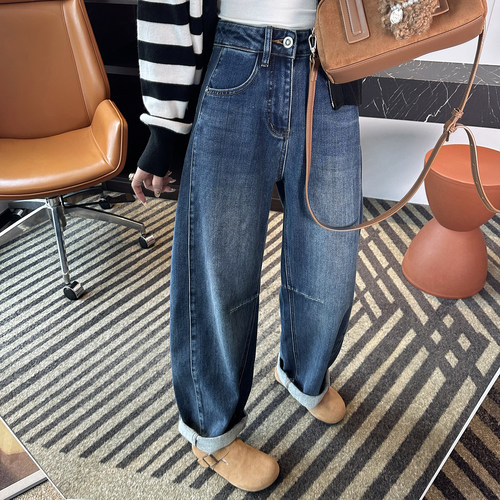 修腿王牌！~植绒磨毛弯刀牛仔裤