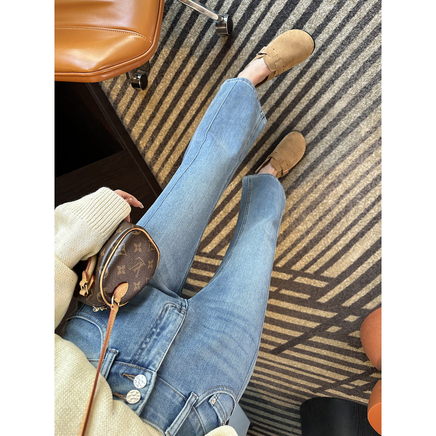 小个子闭眼入!~显高修身微喇叭裤女春季新款高腰弹力九分牛仔裤子,女装/女士精品,牛仔裤,淘宝优惠券,粉丝福利购,淘宝优惠卷