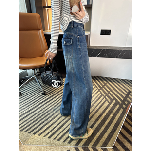 宽松慵懒遮胯长裤 口碑神裤 春季 女2026新款 子 复古高腰弯刀牛仔裤