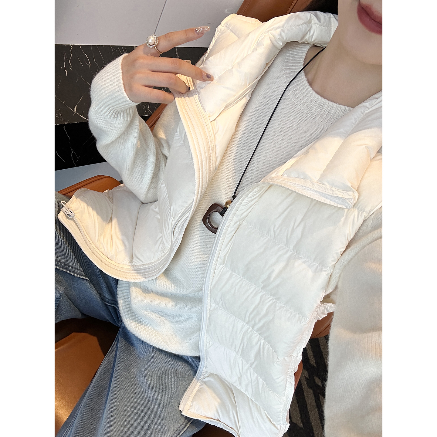 轻量小立领！~羽绒马甲背心女新