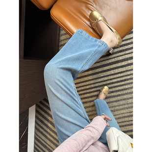 女小个子弹力显瘦烟管裤 神级裤 2026新款 高腰九分直筒牛仔裤 子 型