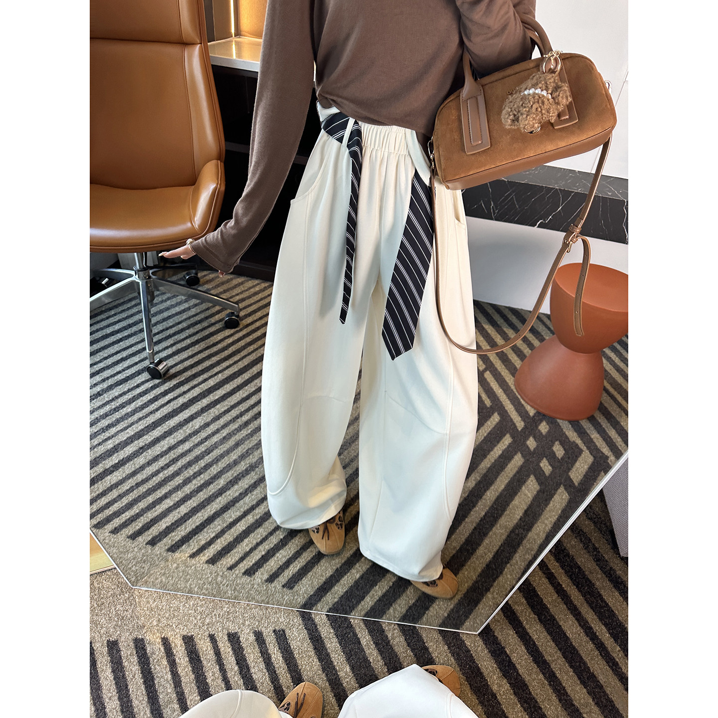 梨型闭眼冲！~遮胯显瘦弯刀休闲裤女春季宽松慵懒阔腿长裤子新款,女装/女士精品,休闲裤,淘宝优惠券,粉丝福利购,淘宝优惠卷