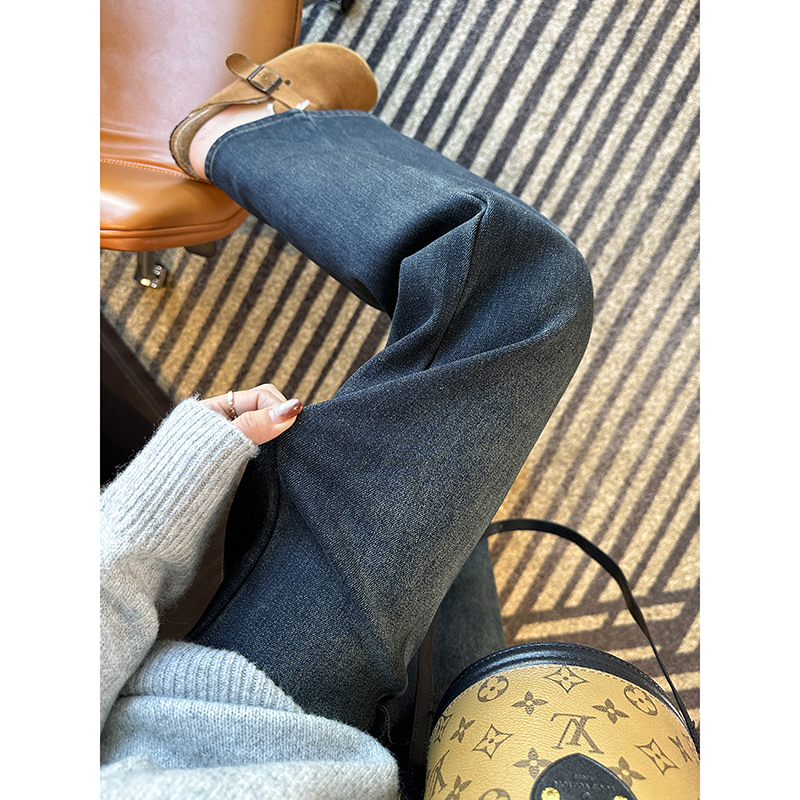 梨型挚爱~！宽松显瘦加绒牛仔裤