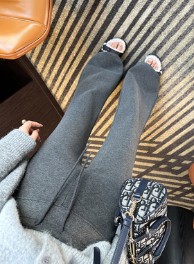 lu系显瘦神裤！~微喇叭休闲卫裤女冬季加绒加厚修身弹力显瘦长裤