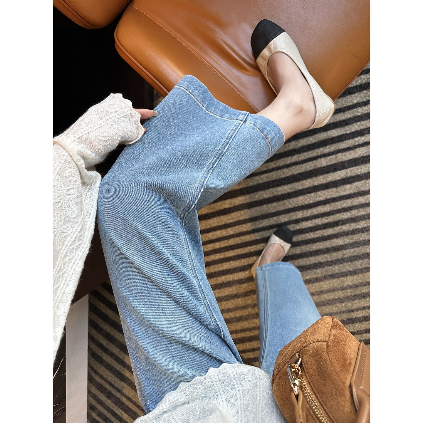 小个子天菜！~九分直筒牛仔裤女2026春季新款高腰宽松阔腿奶奶裤,女装/女士精品,牛仔裤,淘宝优惠券,粉丝福利购,淘宝优惠卷