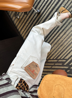 这条裤子赢麻了！ 水洗加绒宽松白色阔腿牛仔裤女秋冬直筒拖地裤