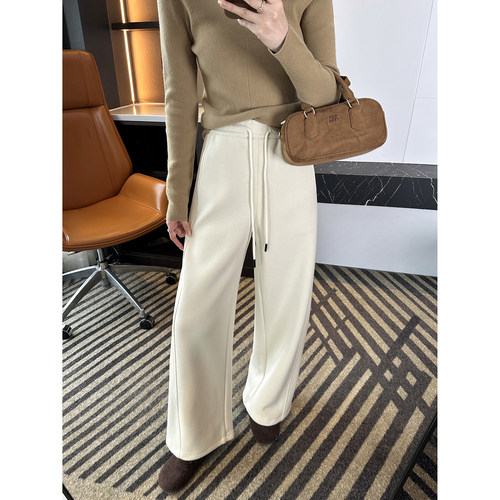 保暖进阶！加厚热岩绒阔腿休闲裤