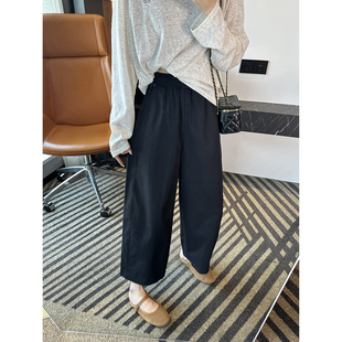 子女2026新款 黑科技新料 小个子慵懒九分裤 春季 宽松阔腿休闲裤