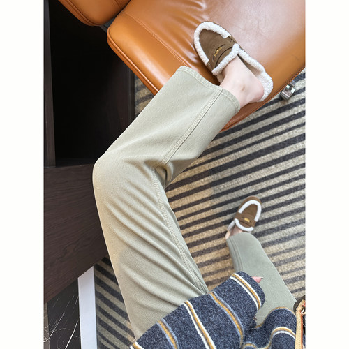 颜色太赞~复古美拉德直筒牛仔裤