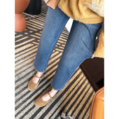 小个子九分法棍裤 直筒牛仔裤 女春季 高腰窄版 子 新款 直腿第yi名