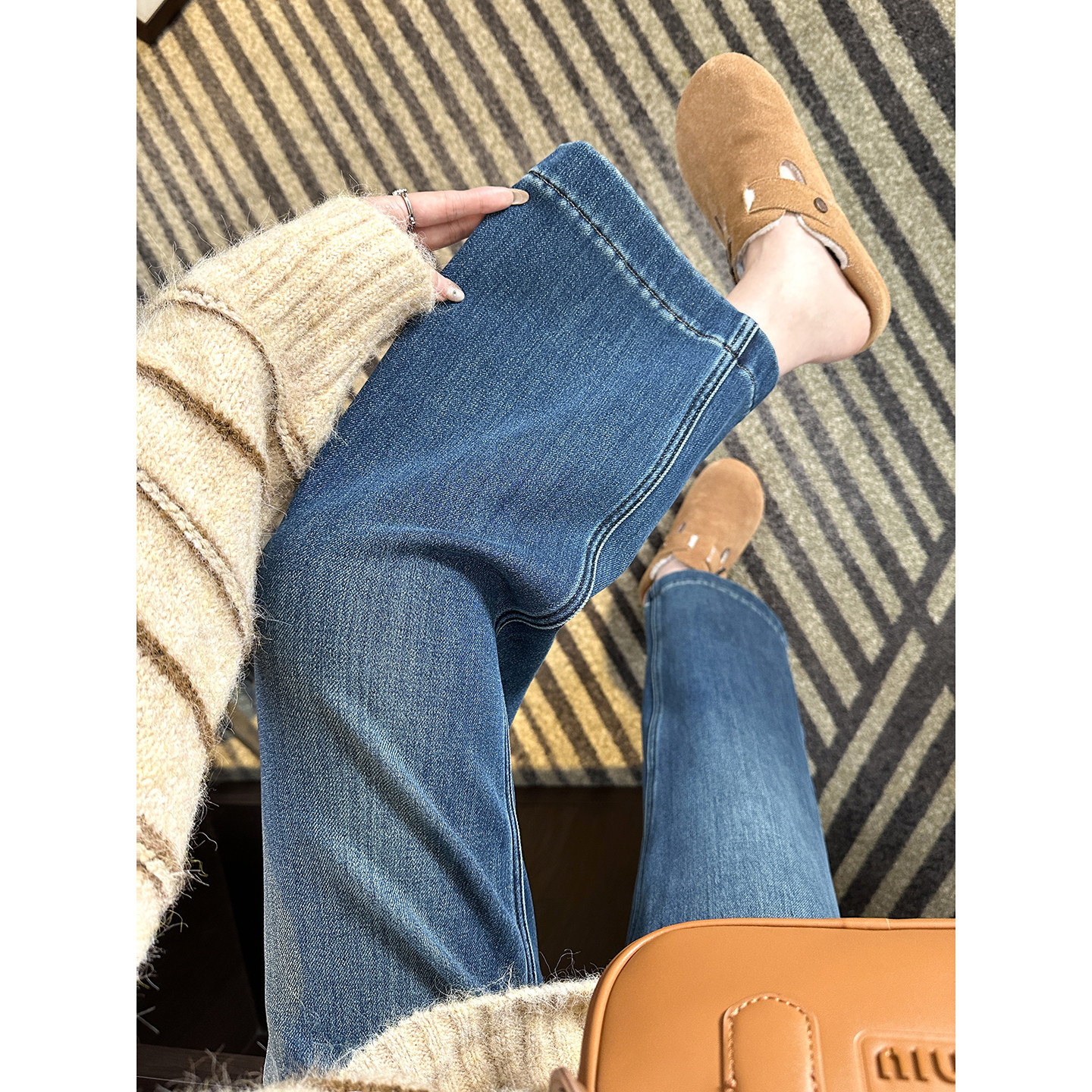 高端线！本期必入~加绒牛仔裤女