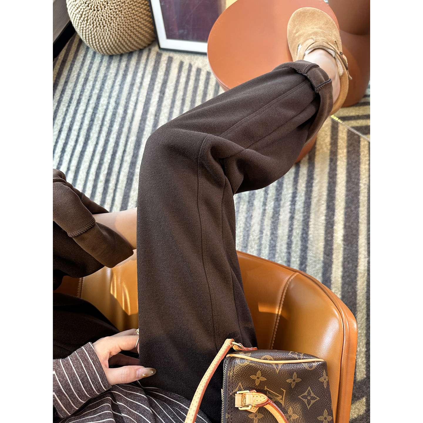 万能修腿！~茧型羊毛弯刀休闲裤女冬新款加绒柔软高腰宽松阔腿裤,女装/女士精品,牛仔裤,淘宝优惠券,粉丝福利购,淘宝优惠卷