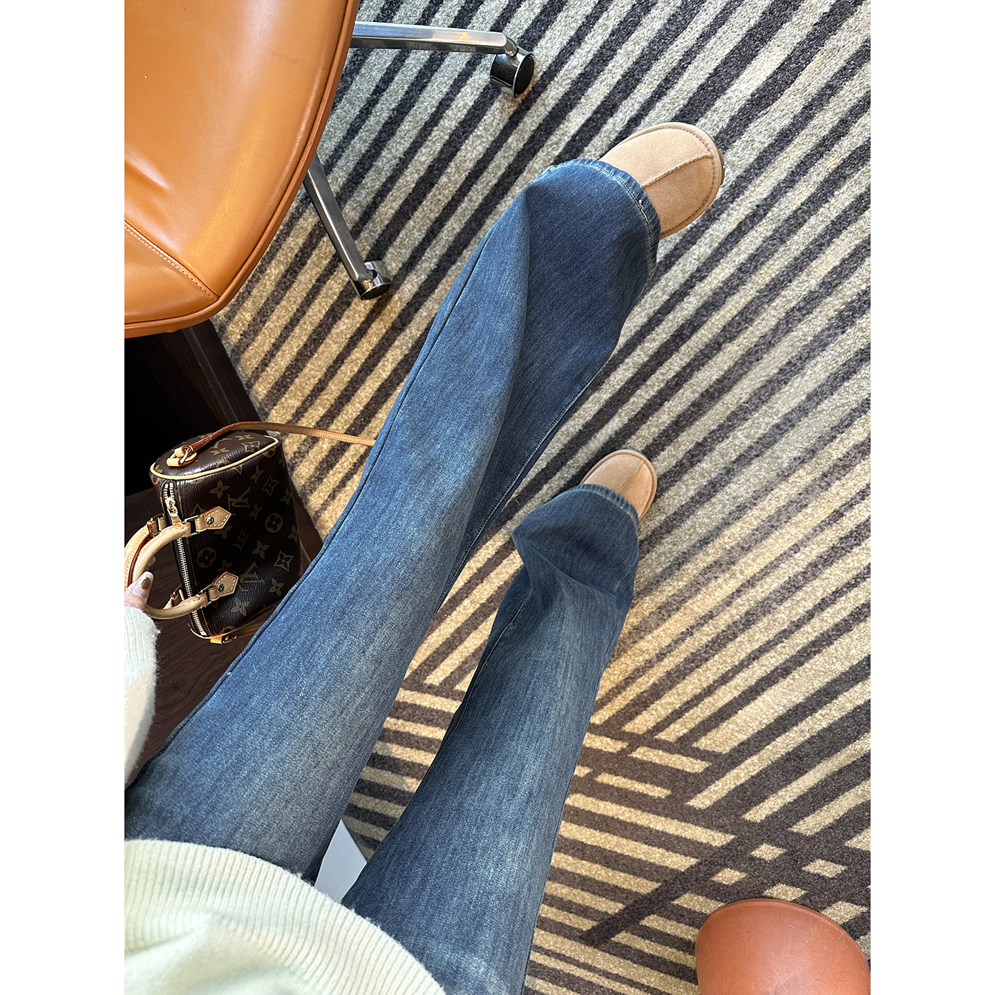 长腿代言人！~高腰微喇叭牛仔裤女秋冬新款加绒加厚弹力显瘦长裤,女装/女士精品,牛仔裤,淘宝优惠券,粉丝福利购,淘宝优惠卷