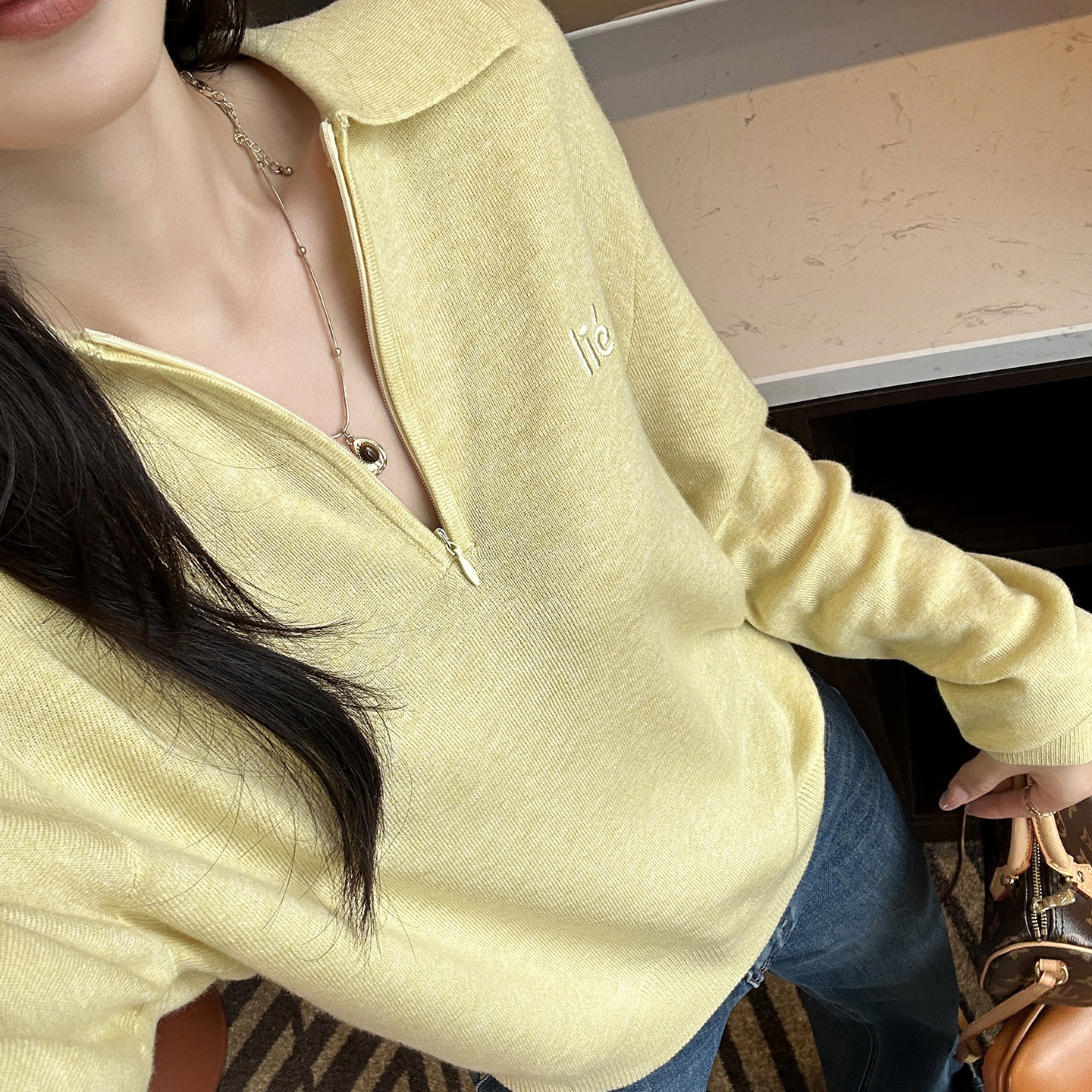 气质满满！~羊毛Polo领针织衫女2026春新款柔软百搭弹力长袖上衣,女装/女士精品,毛针织衫,淘宝优惠券,粉丝福利购,淘宝优惠卷