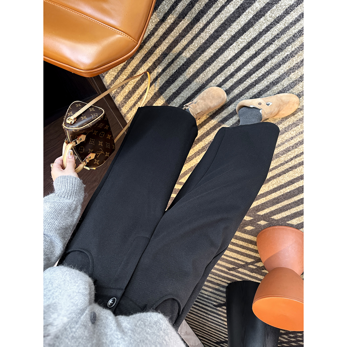 简奢老钱裤！斜纹呢料八分休闲裤