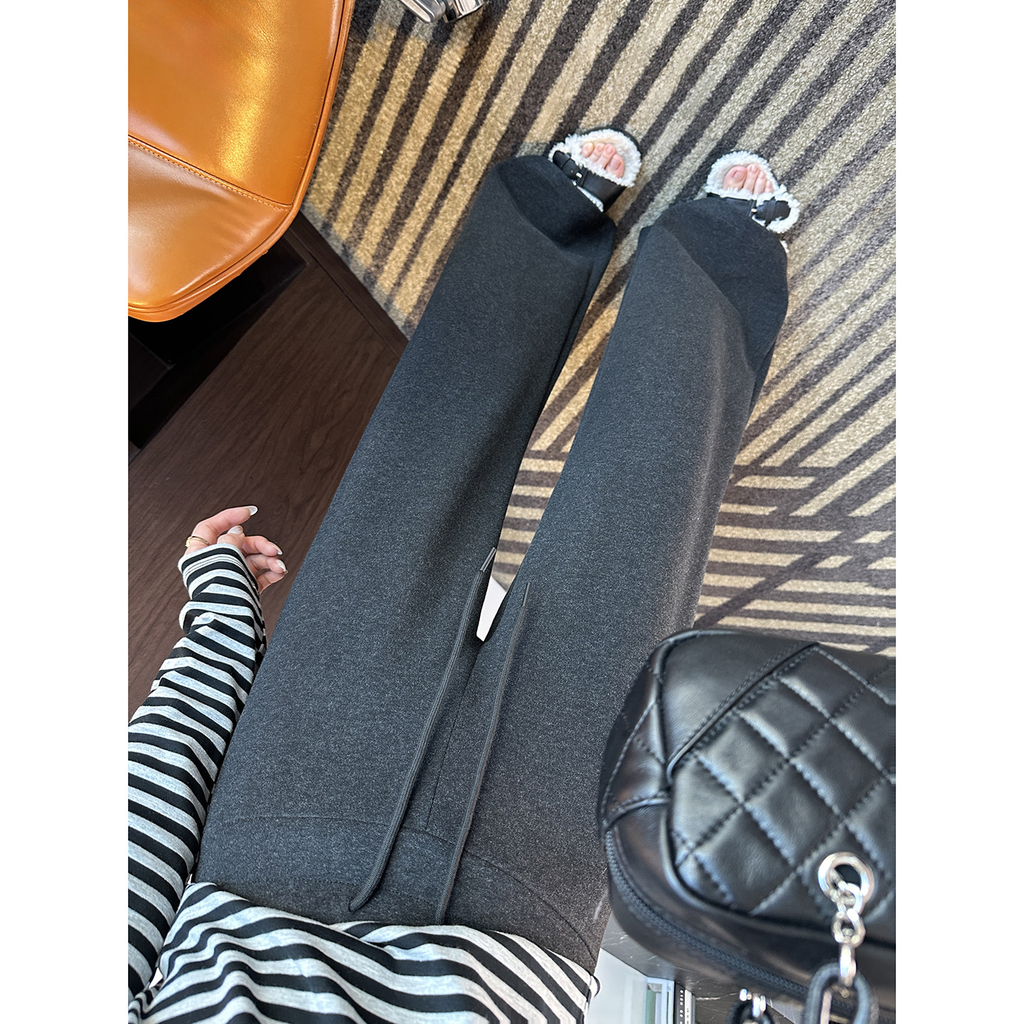 垂坠感一jue！~lu系加厚阔腿休闲裤子女早春新款高腰宽松直筒卫裤,女装/女士精品,休闲裤,淘宝优惠券,粉丝福利购,淘宝优惠卷