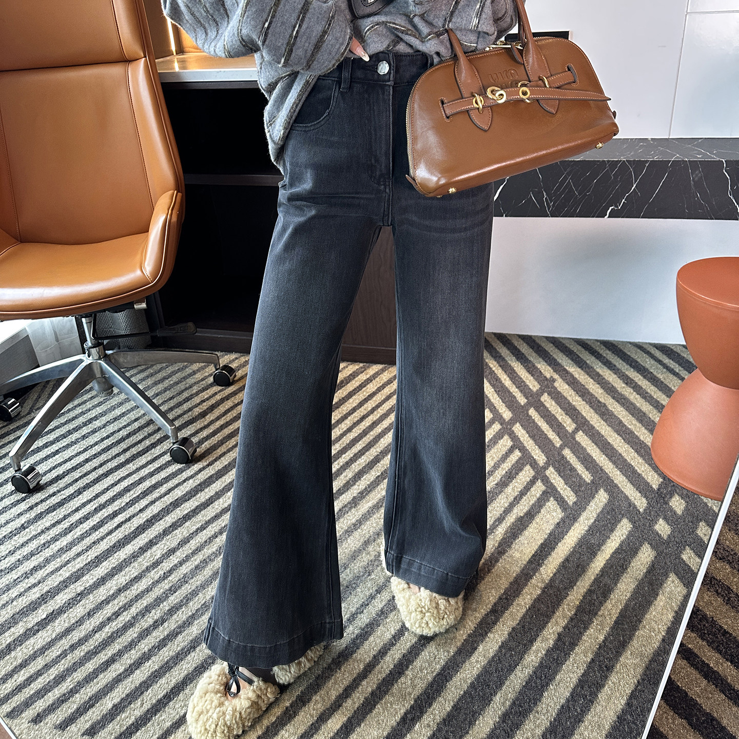 怒赞修腿神裤！~四面弹筒喇叭牛仔裤女春新高腰百搭显瘦九分裤子,女装/女士精品,牛仔裤,淘宝优惠券,粉丝福利购,淘宝优惠卷