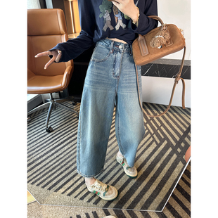 小个子宽松奶奶裤 松弛天花板 春季 女2026新款 八九分阔腿牛仔裤