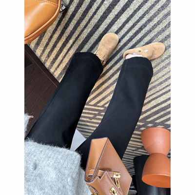 满分推荐！小个子加绒阔腿牛仔裤