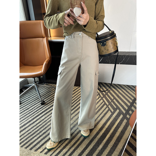 女2026新宽松百搭显瘦长裤 大口袋设计感直筒牛仔裤 工装 出片神裤