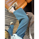 版型巨巨巨好！密密绒直筒牛仔裤女秋冬小个子保暖加厚九分阔腿裤