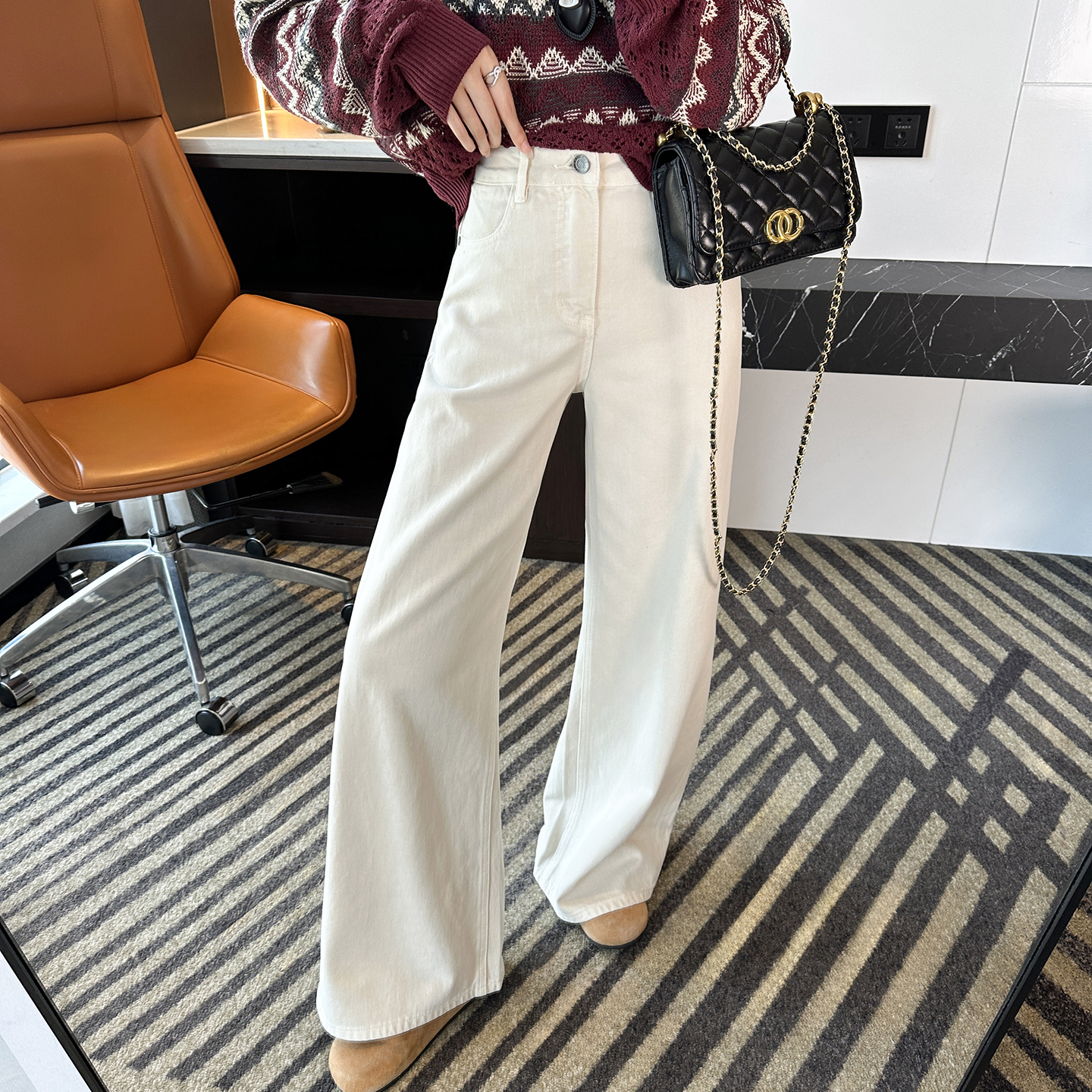 必入不挑人！~高腰阔腿牛仔裤女