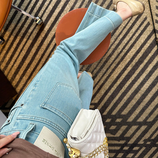 九分直筒裤 颜色巨好看 春季 女2026新款 子 浅蓝色宽松阔腿牛仔裤