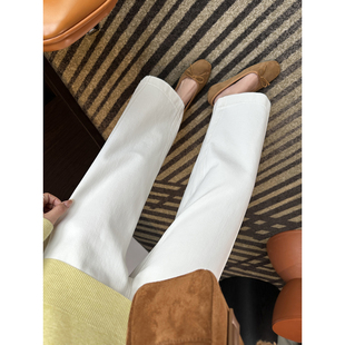 小个子烟管裤 直直腿 女2026新款 双侧线九分直筒牛仔裤 电线杆裤