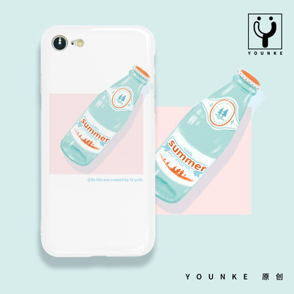 【原创】younke个性饮料文艺日系小清新插画手机壳适用苹果13pm11xs8p