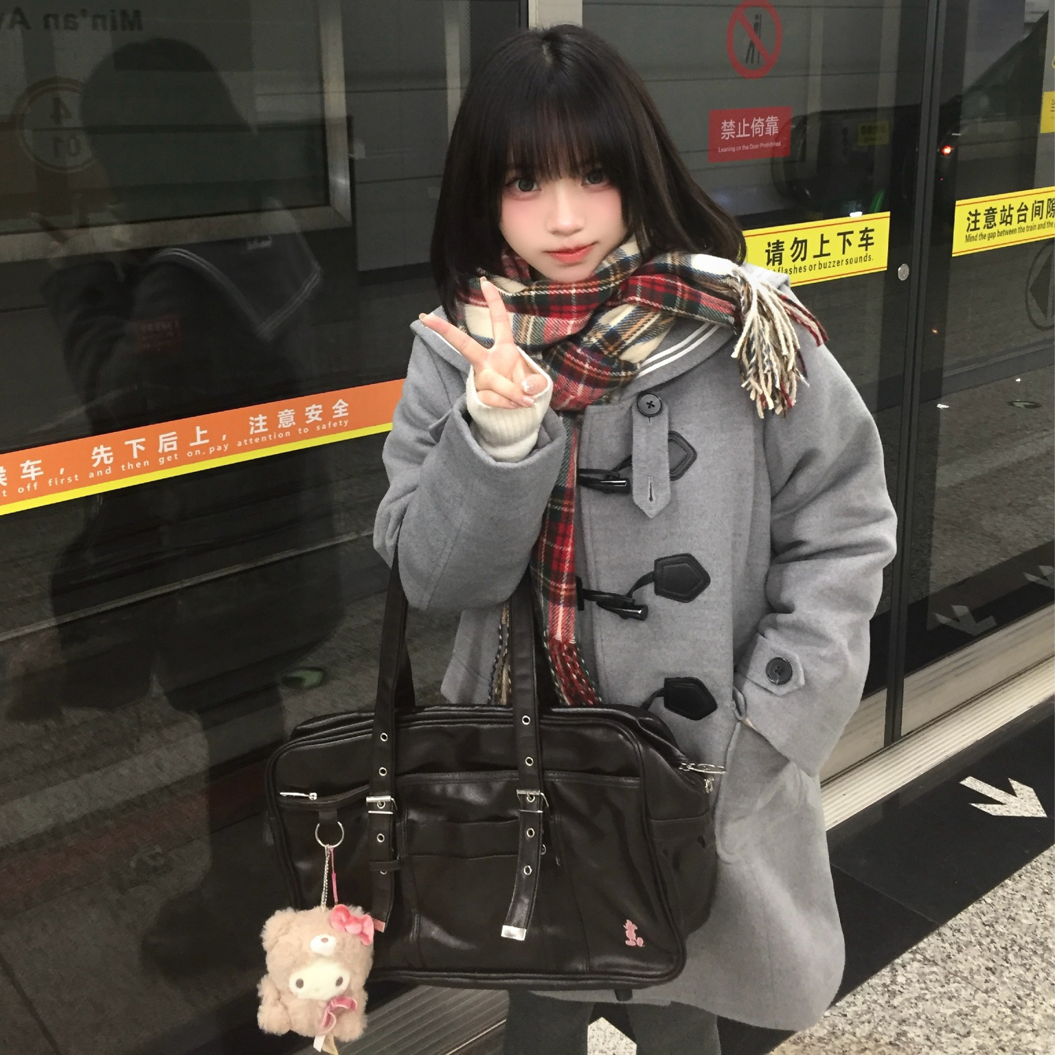 【小冬绒】原创日系学院风水手领牛角扣夹棉外套大衣狗皮皮jk制服